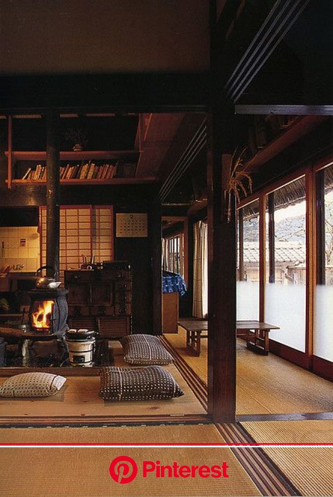 Japanese Farmhouse Interior With Wood Stove To Replace Original Irori Lo Res 日本のインテリアデザイン 伝統的な日本家屋 伝統的な家 Painless Life